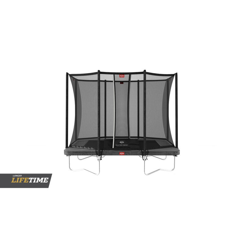 BERG Trampolin rechteckig Favorit Regular grau 280 cm mit Sicherheitsnetz