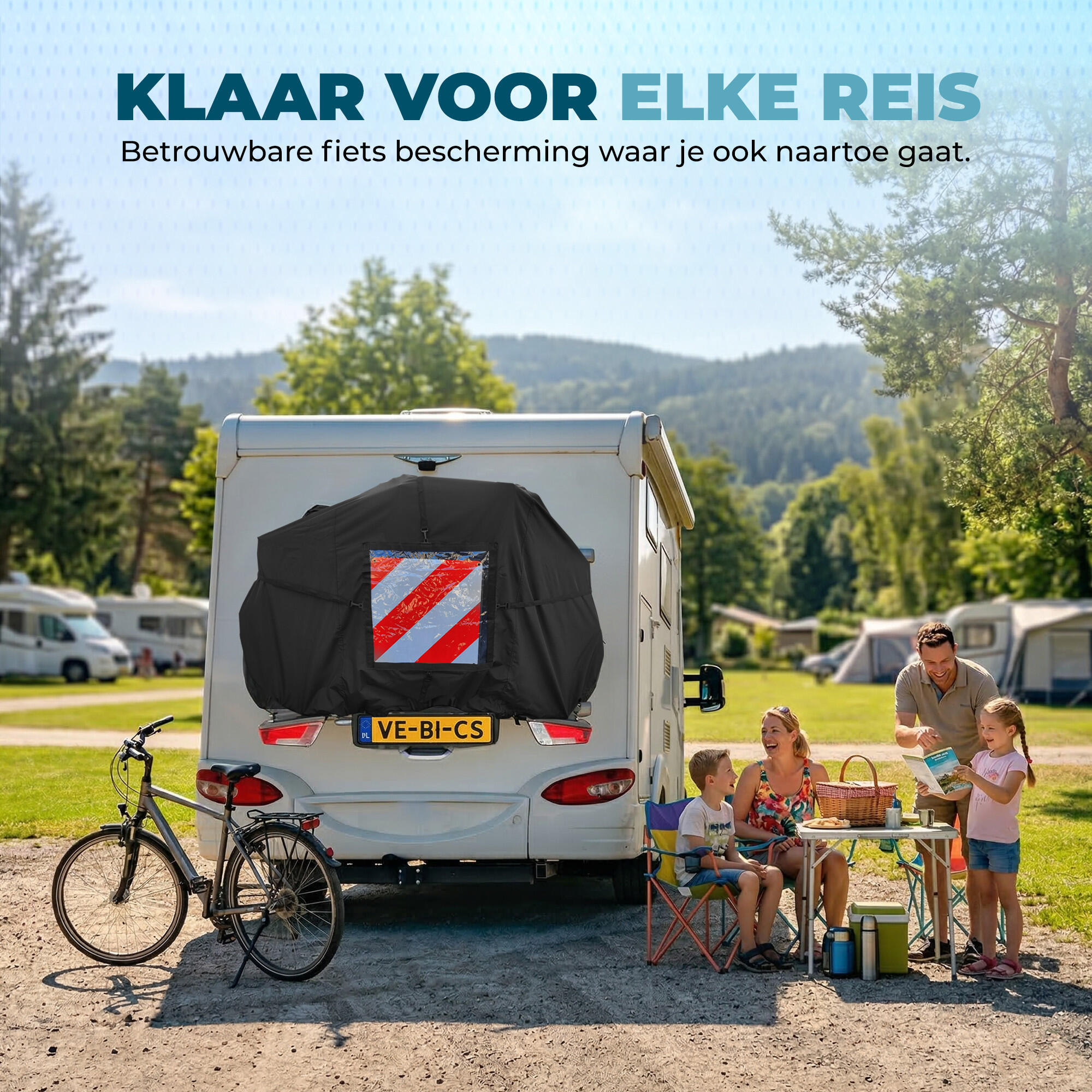 Complete set: Fietshoes Camper + Gevarenbord Italië Spanje portugal 5/7