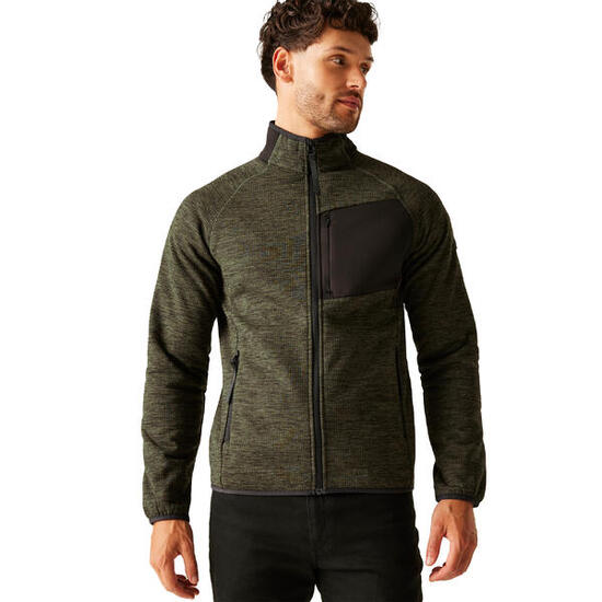 Veste Polaire Bicolore À Col Montant SALZANCE Homme (Vert Kaki Foncé)