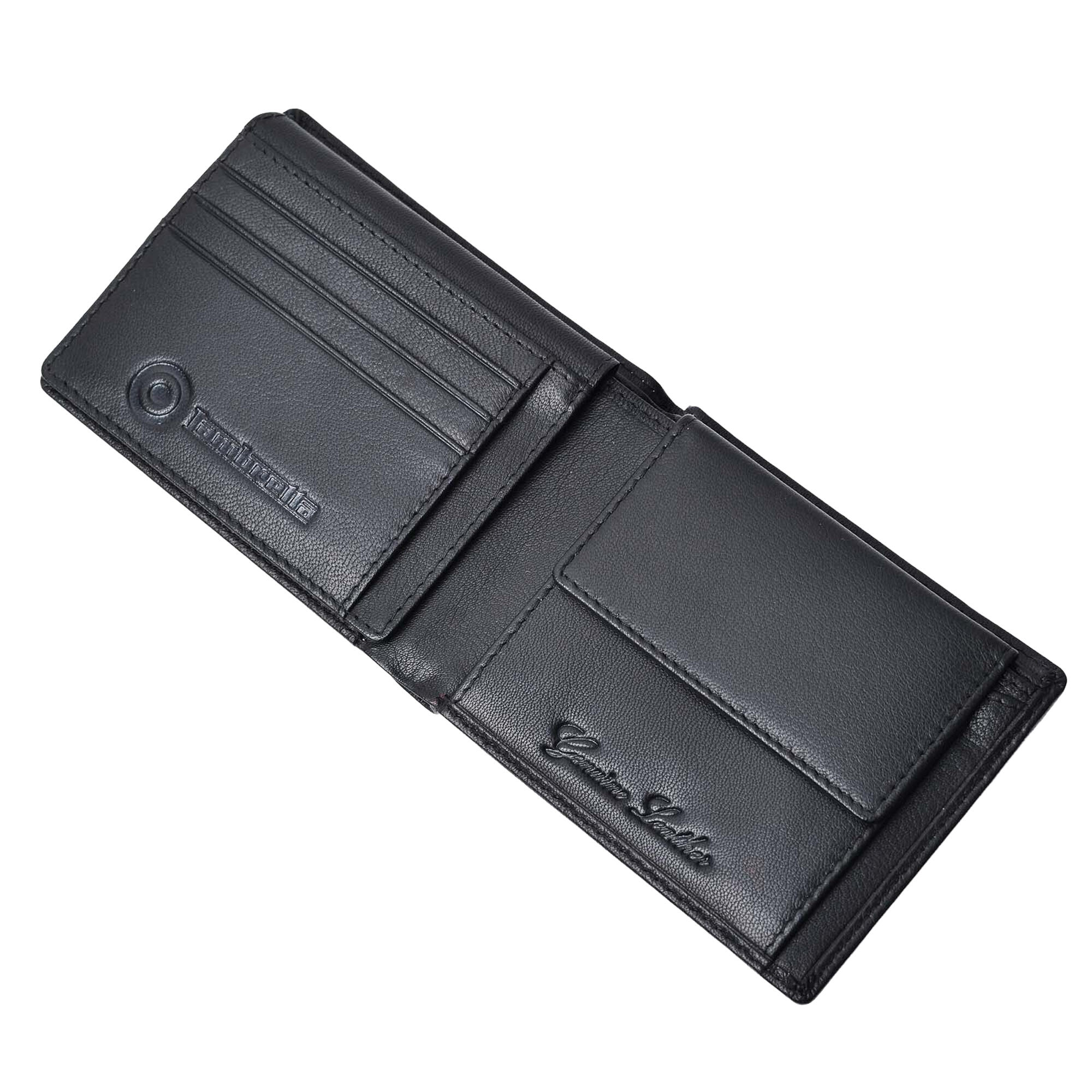 Leder Brieftasche Logo Damen und Herren Schwarz Einheitsgröße 3/3