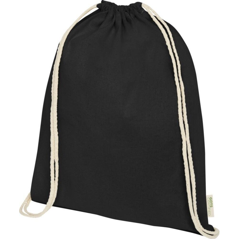 Orissa Cotton Drawstring Bag (Solid Black) One Size