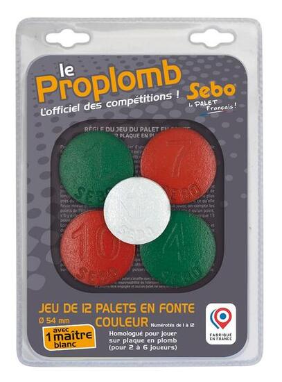 Jeu de 12 palets vendéens en fonte R/V + 1 maître blanc, pour plaque en plomb.