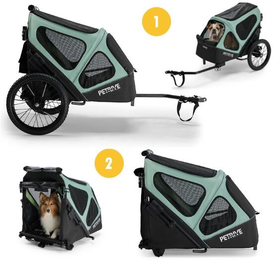 2in1 Przyczepka rowerowa składana dla psa PETRIVE do 30 kg