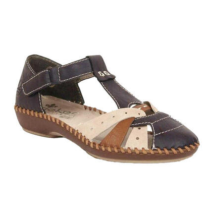 Sandales Style Contrasté Femme (Bleu Marine)