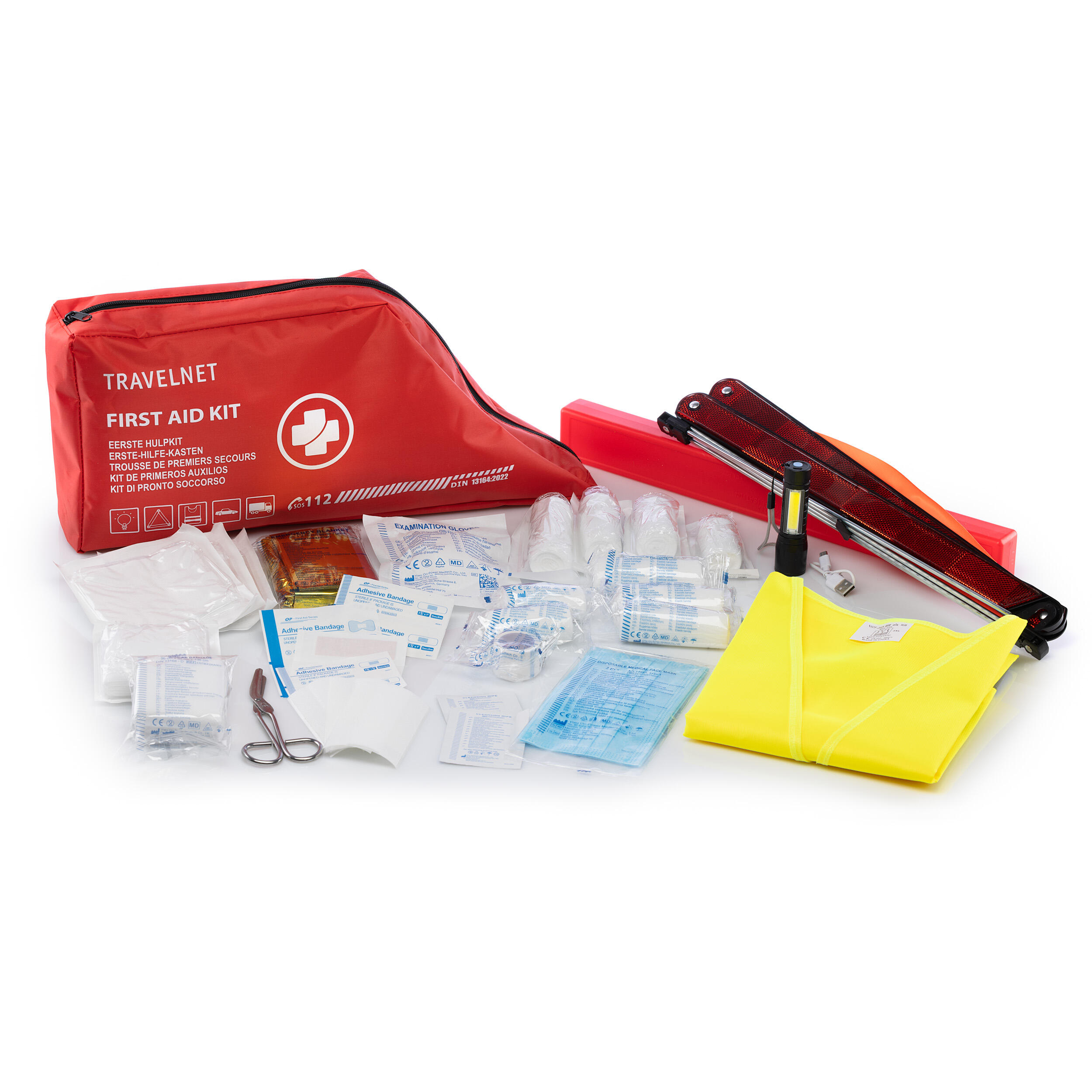 Travelnet EHBO Verbandkit Auto 40-delig met Veiligheidsvest- en Driehoek 2/7