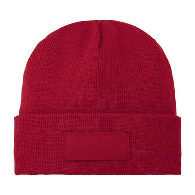 Boreas beanie met patch (rood)