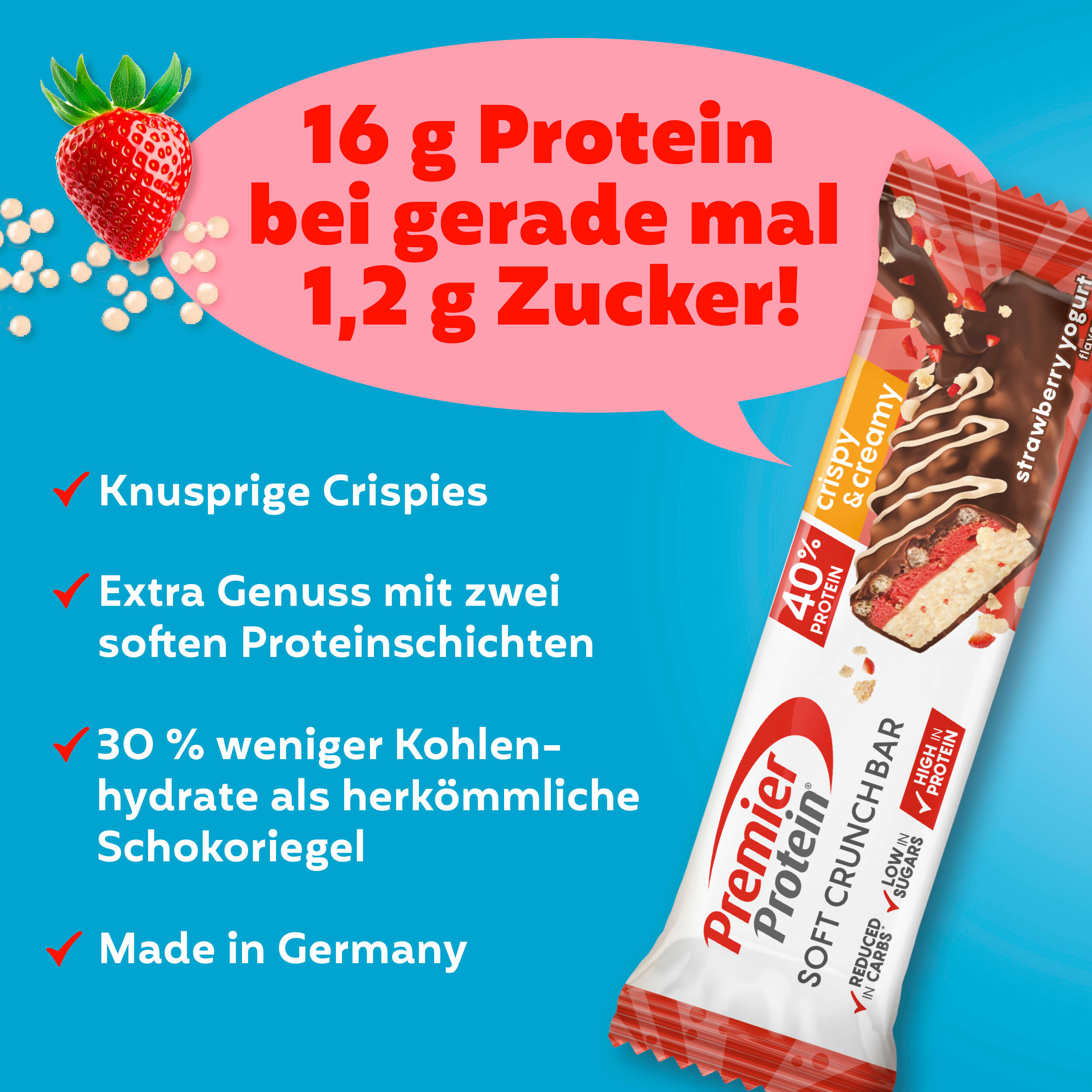 High Protein Bar Strawberry Yoghurt + Coco-Almond 24x40g 2/5