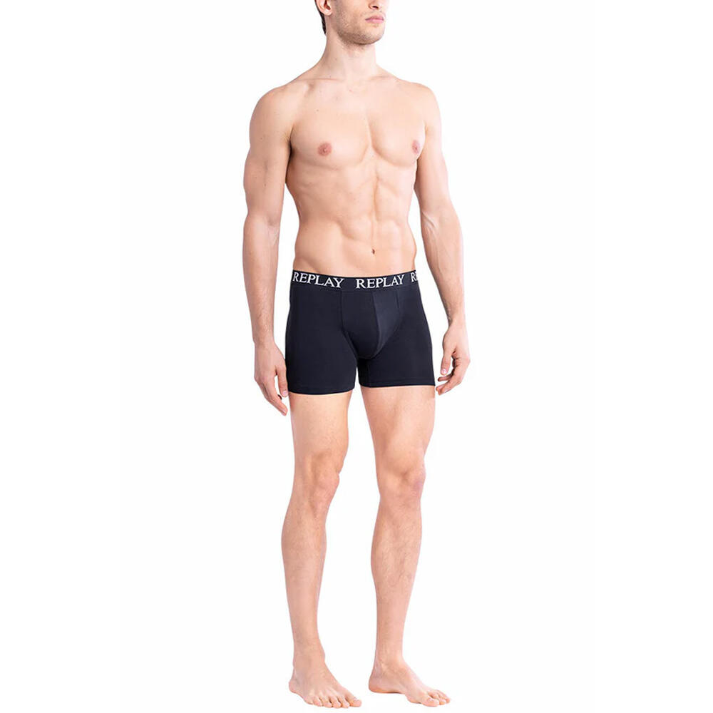 Boxer Uomo Misura Confezione 2 Replay Rosso Nero 3/4