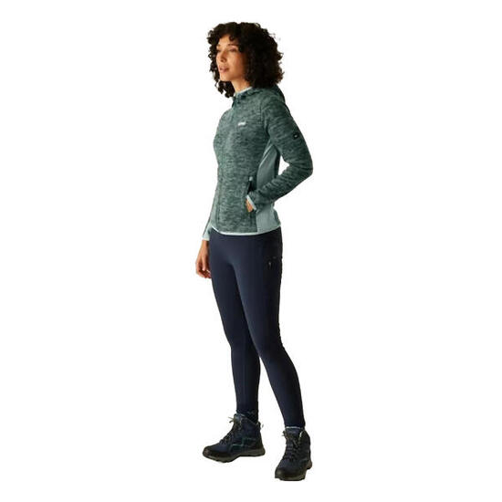 Veste Polaire Bicolore À Capuche KEMILIA Femme (Vert Sombre / Vert De Gris)