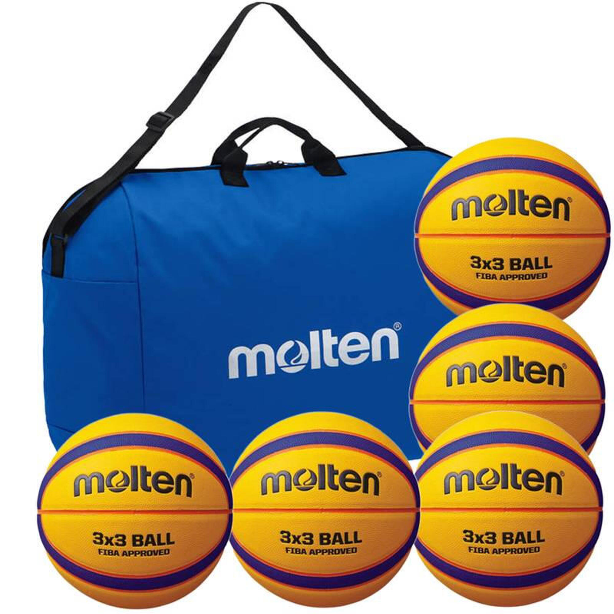 Pachet 6 mingi baschet 3x3 Molten B33T5000  FIBA Aprobat  + geanta transport