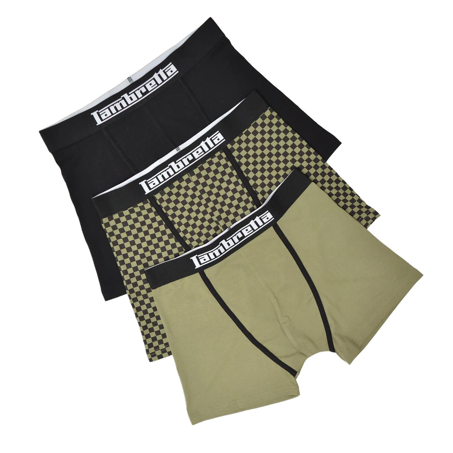Boxers Homme (Vert Kaki / Noir) 2/2