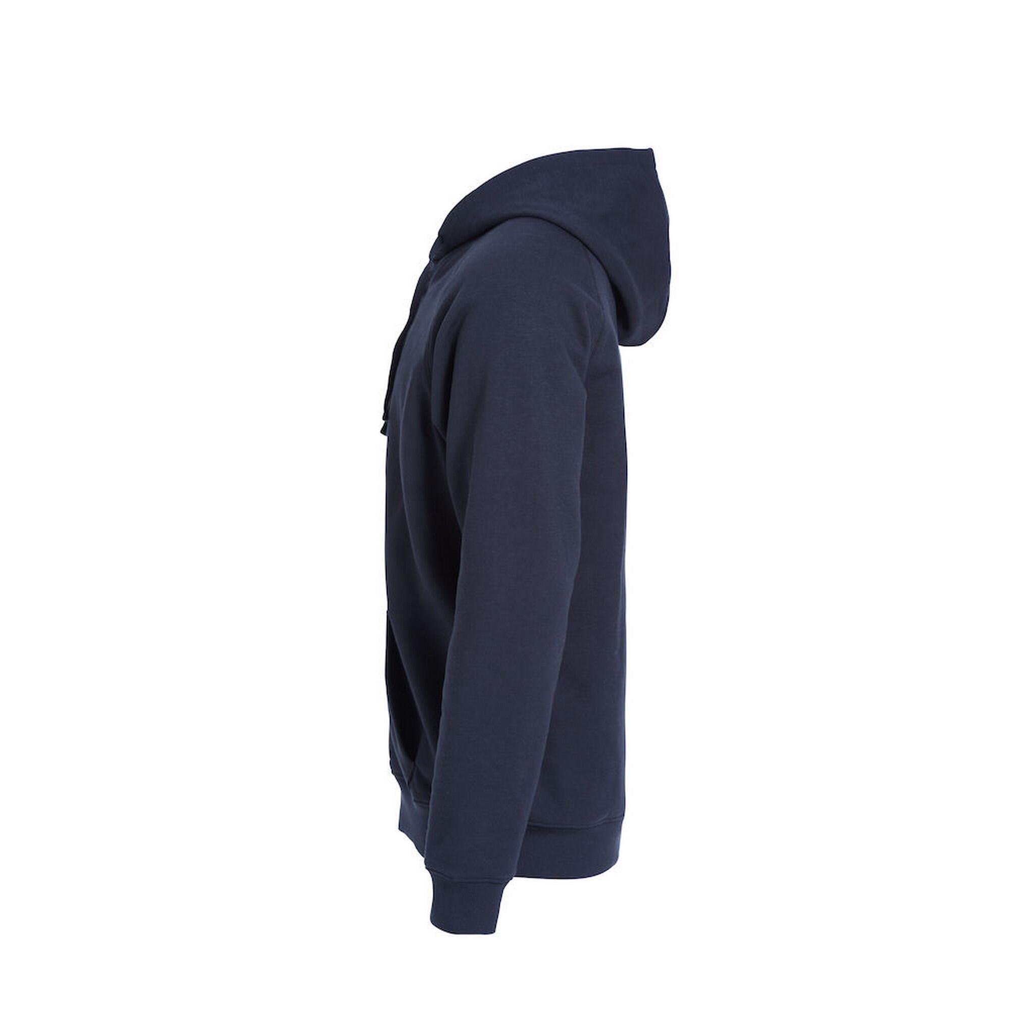 Felpa Con Cappuccio E Zip Intera Uomo Clique Classic Blu Navy Scuro 3/4