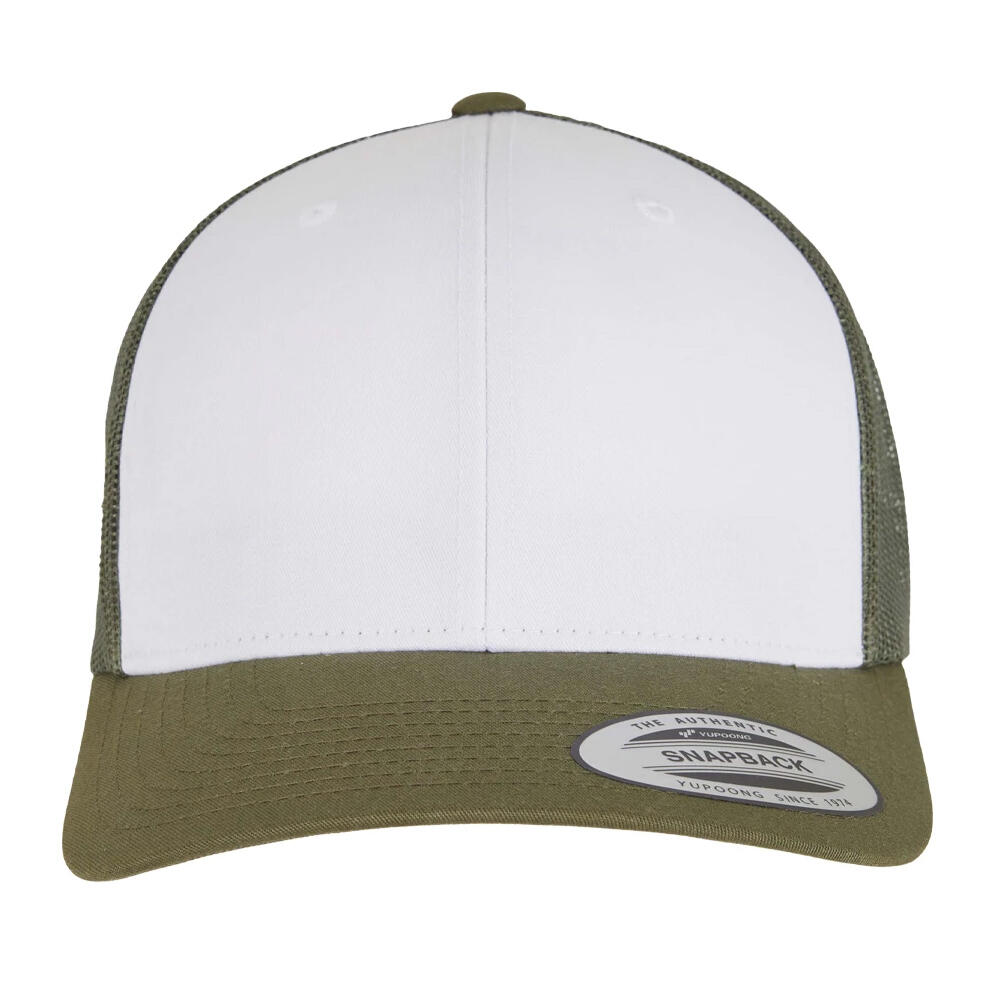 HerrenDamen Unisex Trucker Cap "Retro" Damen und Herren Moosgrün/Weiß/Olivgrün 3/3