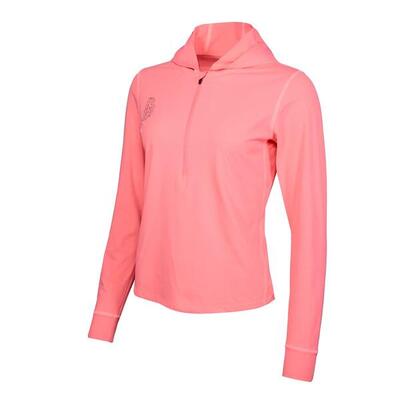 Dames hoodie met halve rits p-hollow sky w thrift roze
