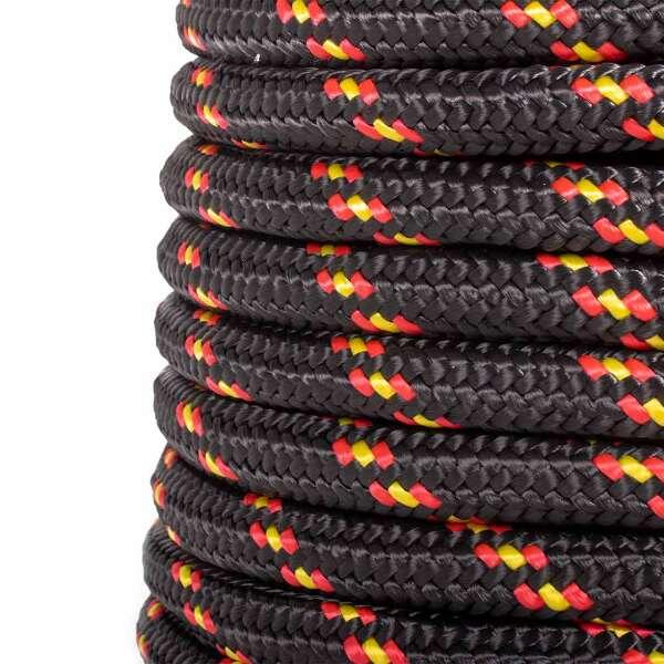 Corde polypropylène noir/rouge 18mm 10m 3/3