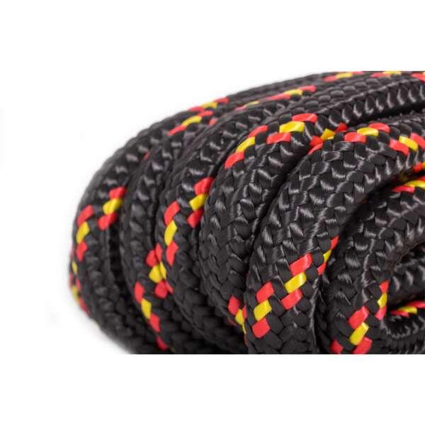 Corde polypropylène noir/rouge 18mm 10m 2/3