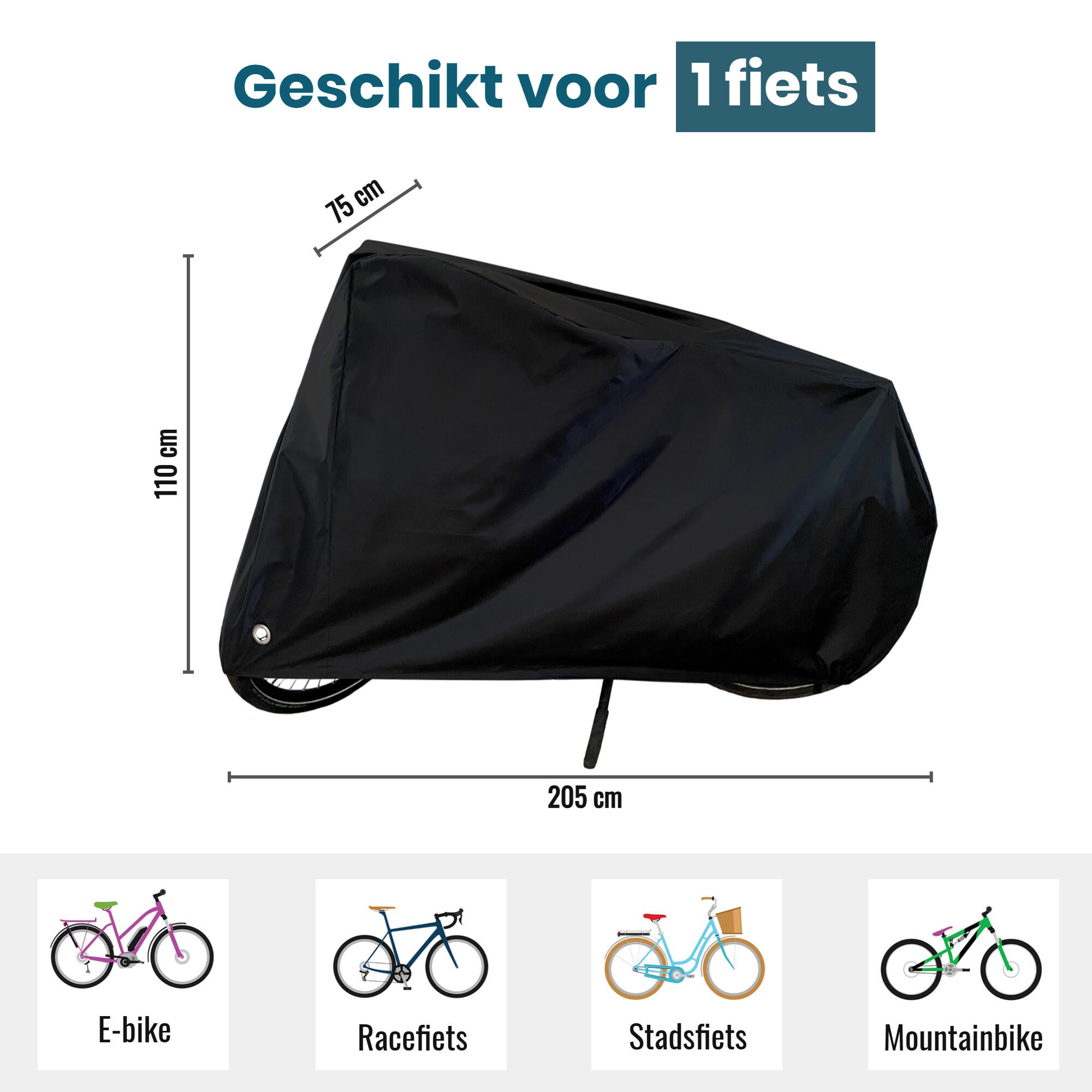 Fietshoes voor 1 Fiets Waterdicht - Fietsbeschermhoes - Fietscover - Fietszeil 3/5