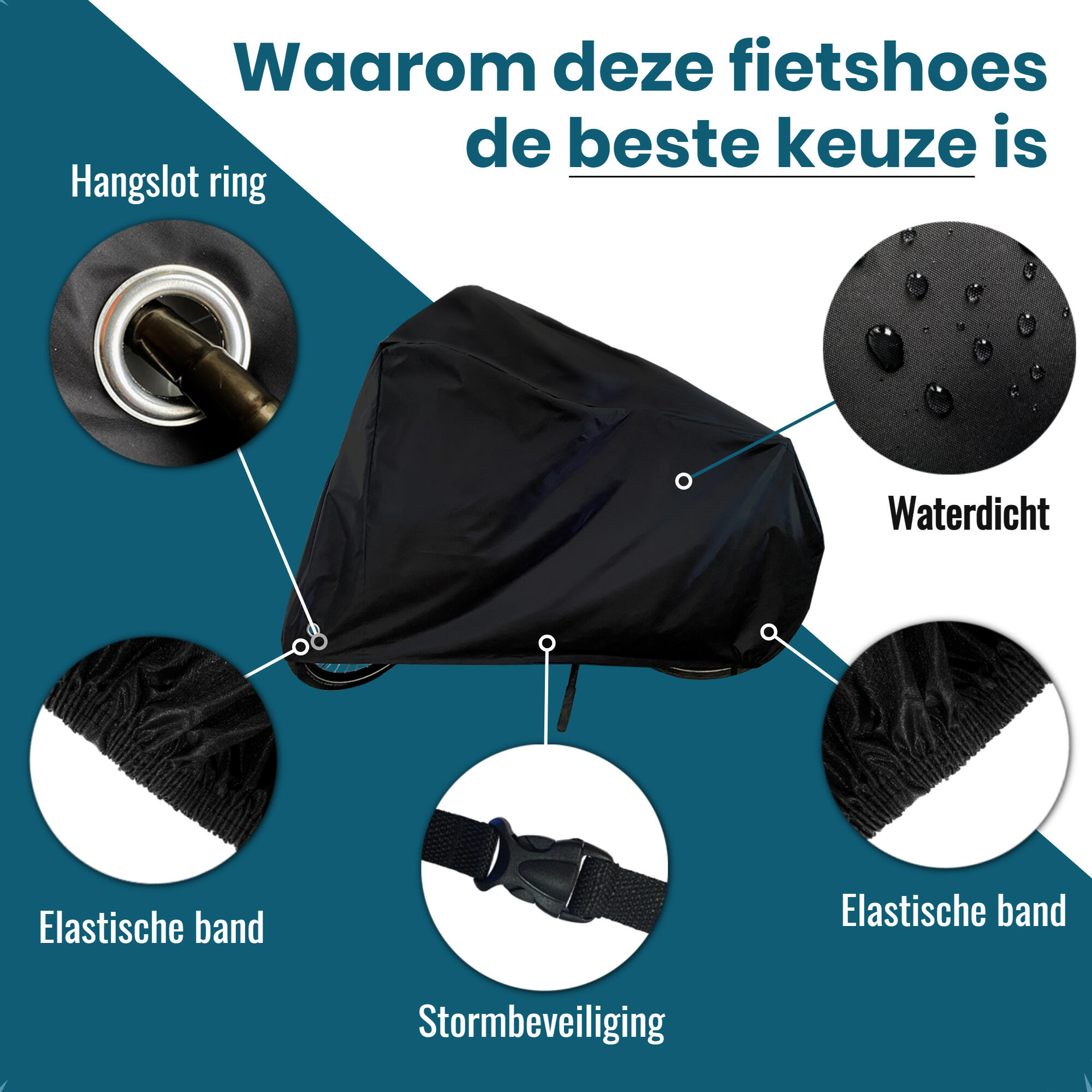 Fietshoes voor 1 Fiets Waterdicht - Fietsbeschermhoes - Fietscover - Fietszeil 2/5