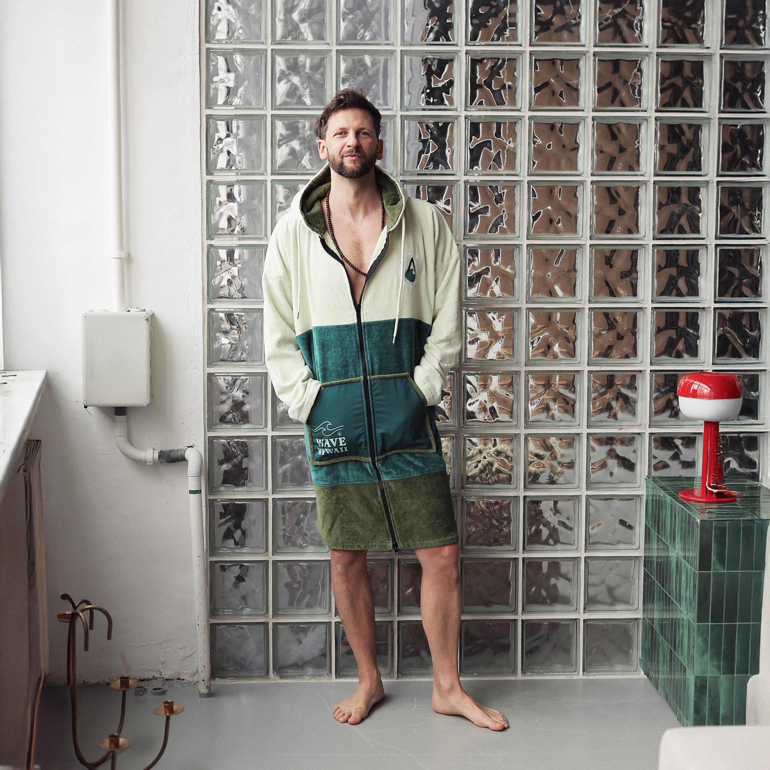 Poncho Wave Hawaii Zip Poncho Cotton Velours Pataya L WH4095 105 x 80 cm 4/5