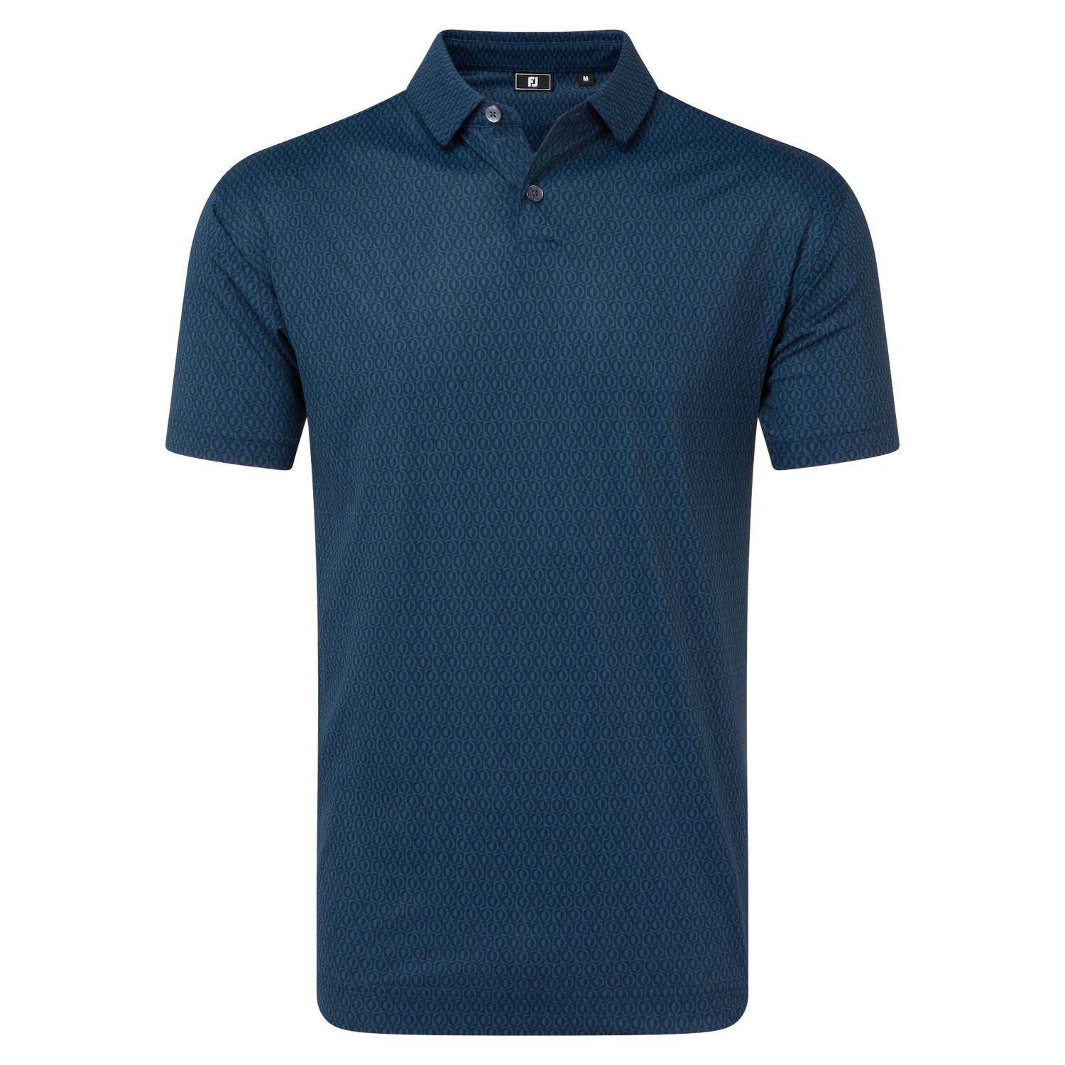 Polo Golf Footjoy Modernist Geo Pique Hombre Azul Marino 3/4