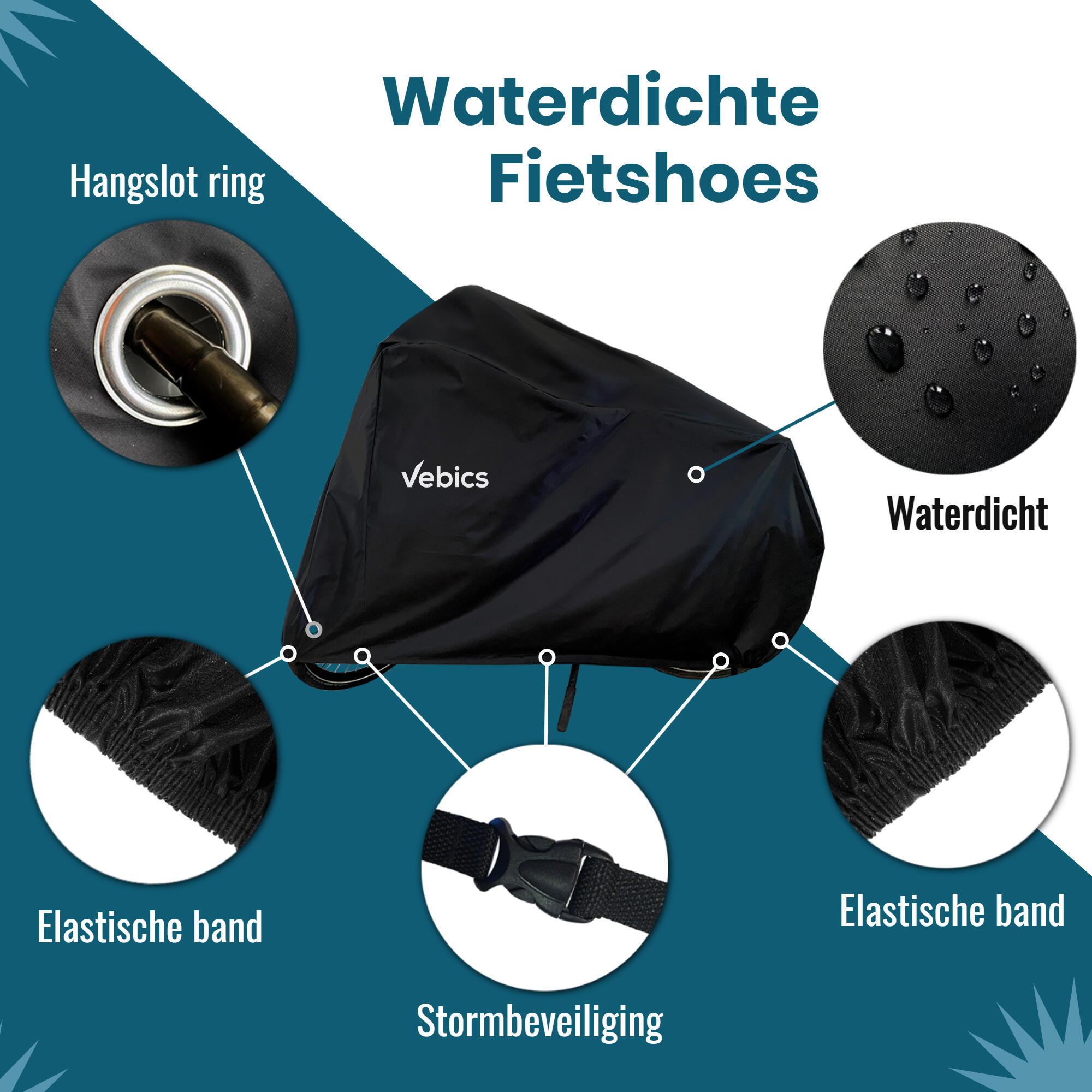 Housse de vélo imperméable Vebics pour 2 vélos 2/5