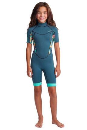 2/2 Pioneer - Zip Dos S/S Combinaison Shorty Surf Fille Enfants