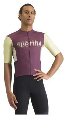 Maillot Manches Courtes Sportful Supergiara Logo Bordeaux/Jaune