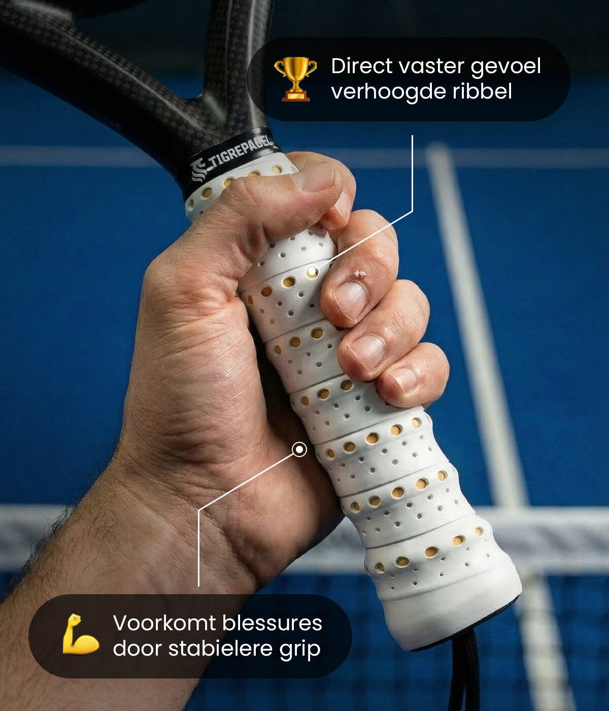 Contour max padel overgrip wit (2 pack) 3/5
