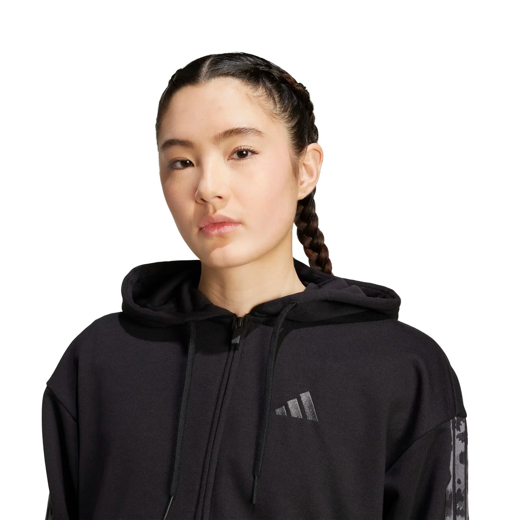 Camisola com capuz para mulher adidas Animal Print 3 stripes 5/6