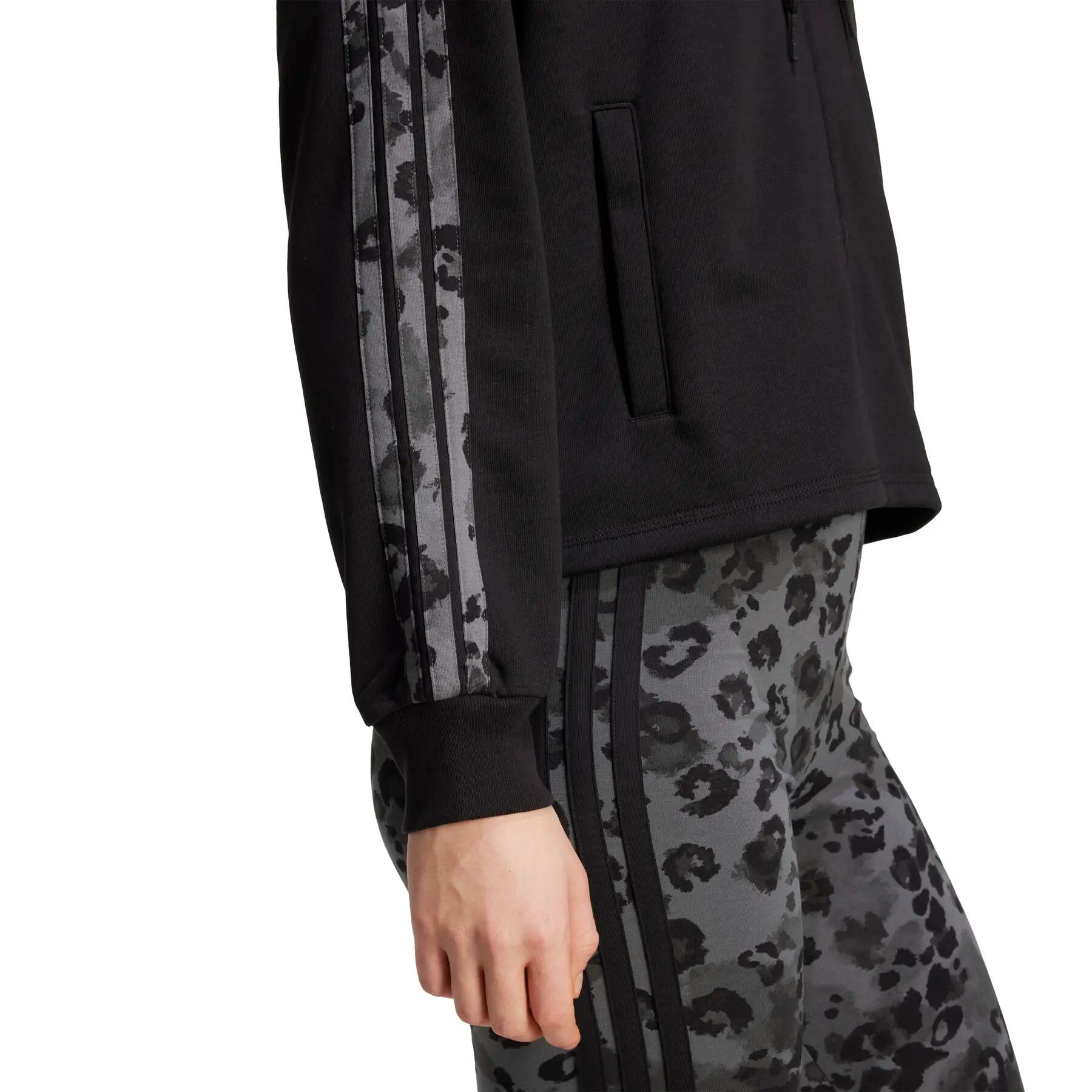 Camisola com capuz para mulher adidas Animal Print 3 stripes 6/6