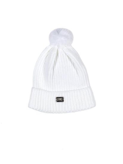 Cappello in maglia con pon pon da donna Basic