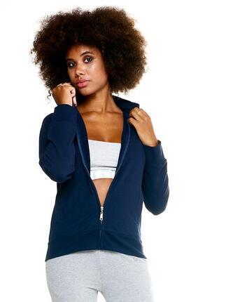 Einfaches Leone Damen-Sweatshirt mit durchgehendem Reißverschluss