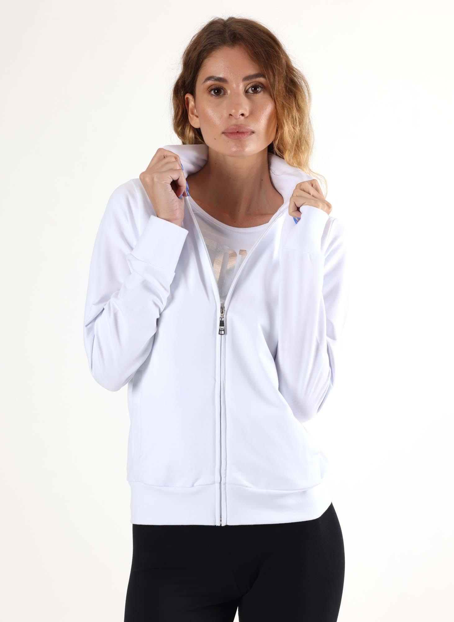Sudadera básica con cuello y cremallera para mujer de Leone 5/8