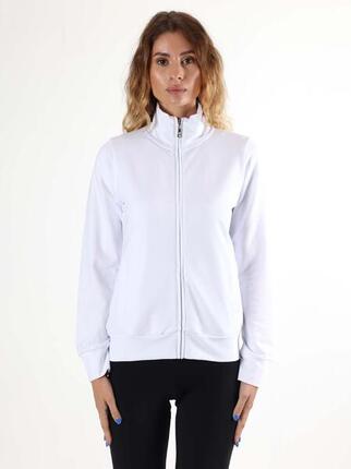 Leone Basic Damen-Sweatshirt mit Kragen und Reißverschluss