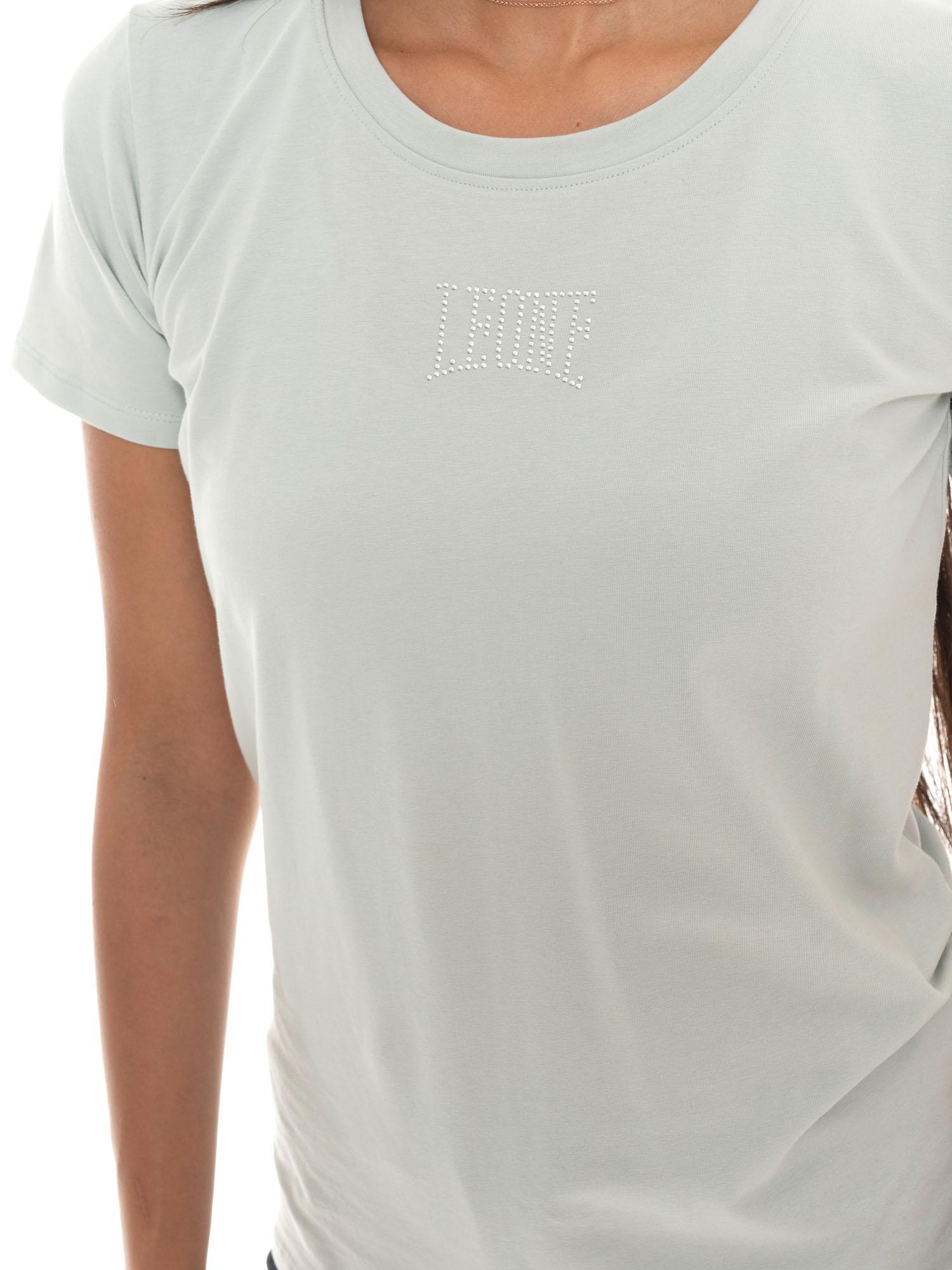 T-shirt femme Leone 1947 Apparel Never Without manches courtes strass 3/7