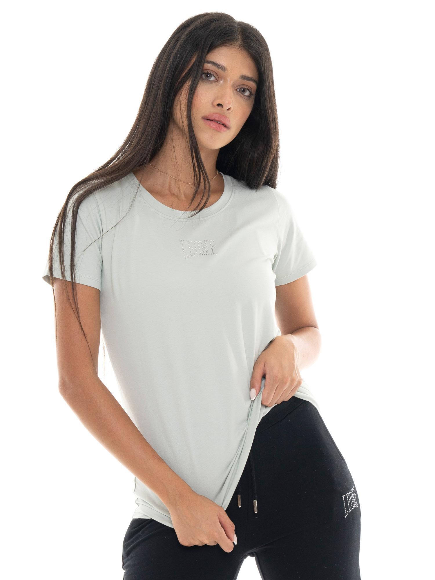T-shirt femme Leone 1947 Apparel Never Without manches courtes strass 5/7
