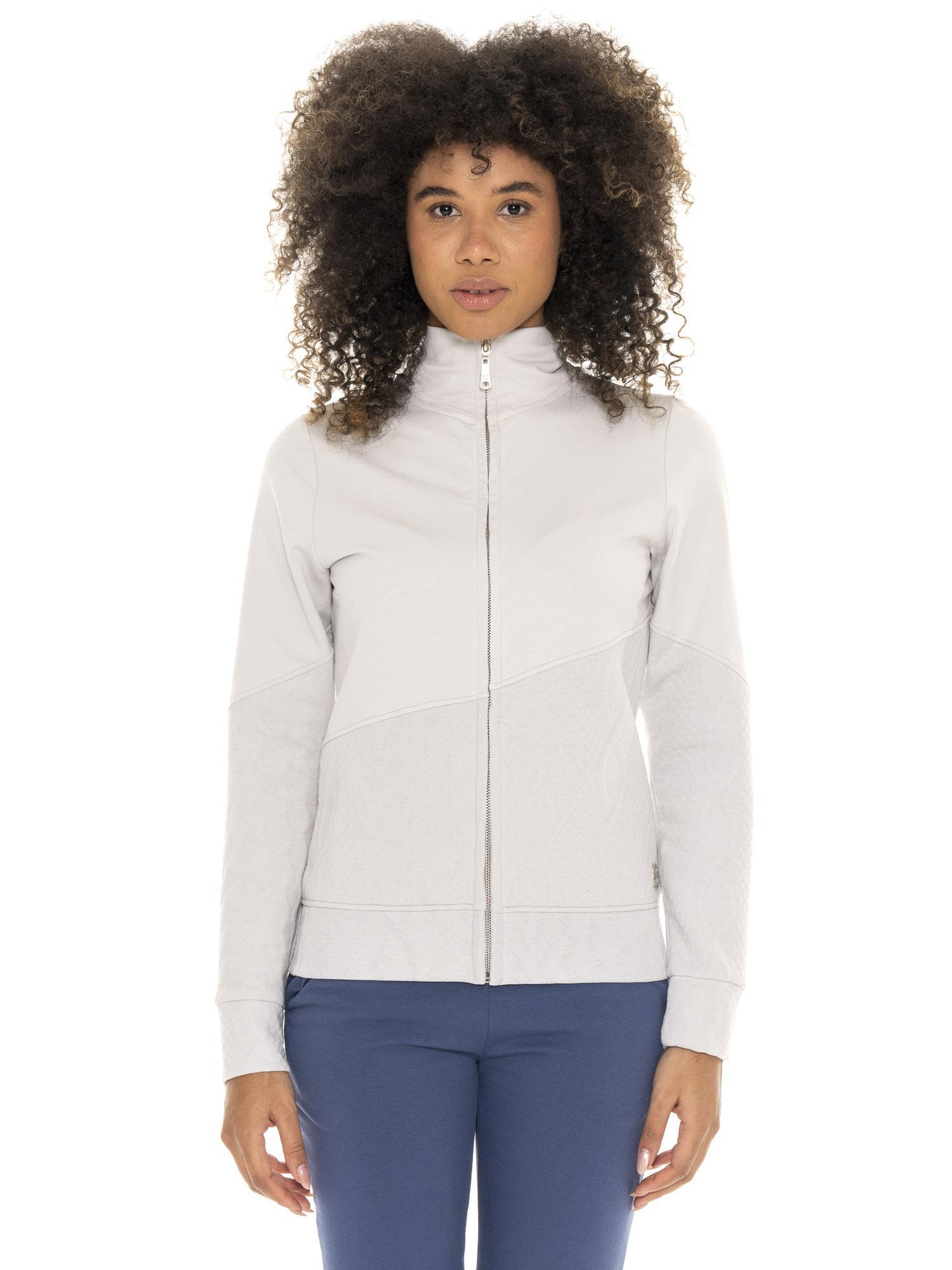 Sweat-shirt d'hiver zippé pour femme, col montant, finitions tressées 6/7