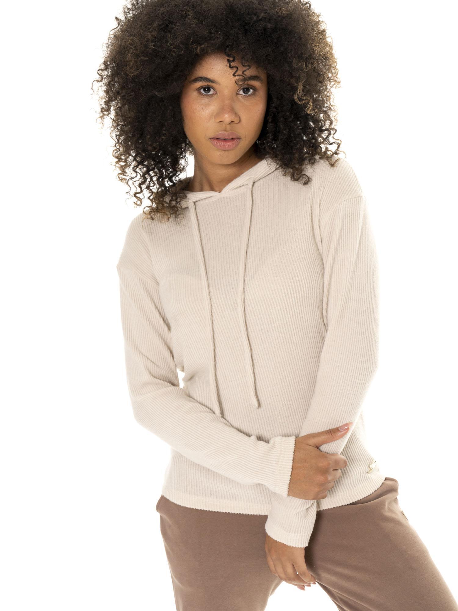 Sudadera con capucha de invierno acanalada para mujer Leone 1947 Warm Touch 5/7