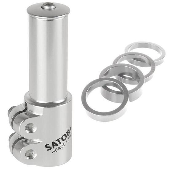 Prolunga per attacco manubrio Satori 1-1/8 Heads-up argento