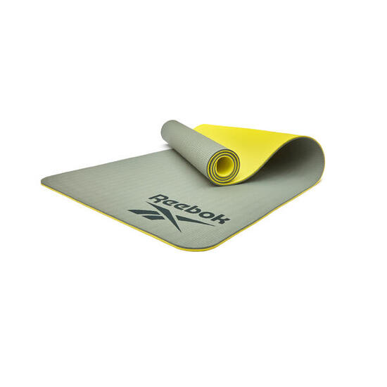 Tapis de yoga Reebok, 6 mm, double face, vert