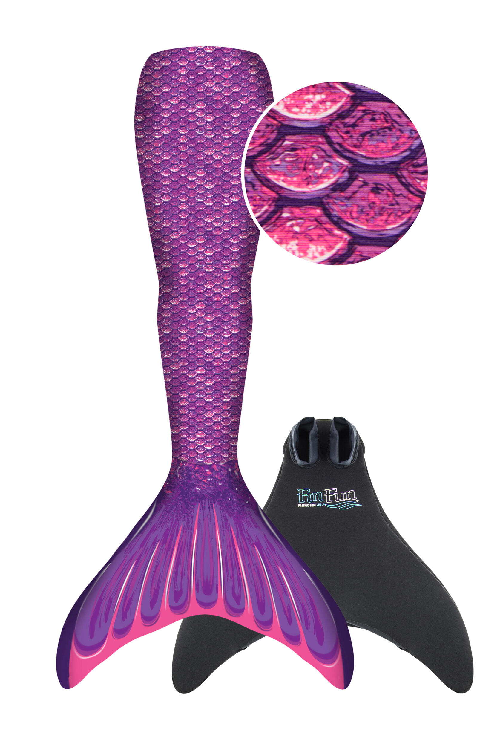 Fin Fun Meerjungfrauenflosse "Mermaidens" Lila für Kinder 1/8