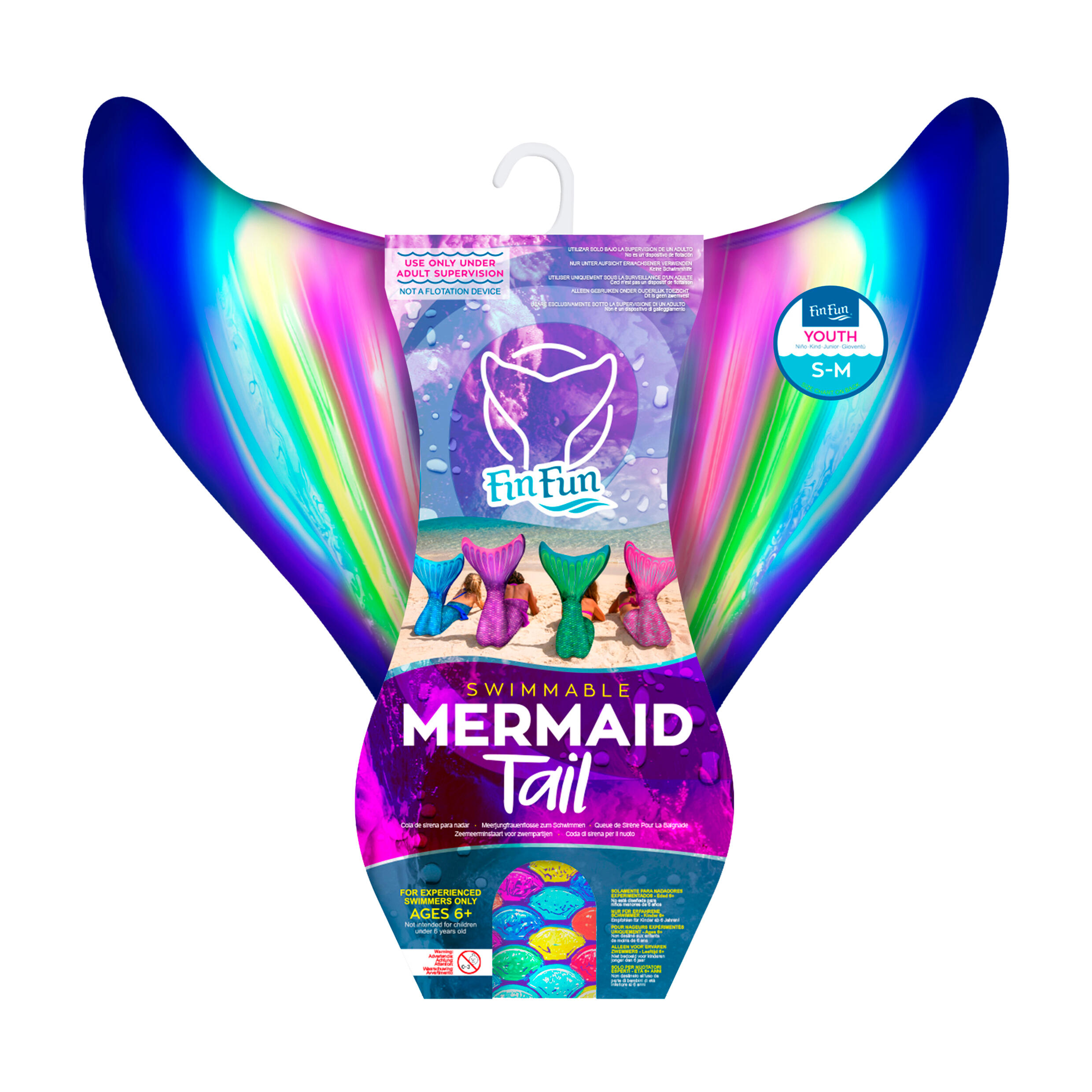 Fin Fun Rainbow, Youth L/XL (140-164) 7/8