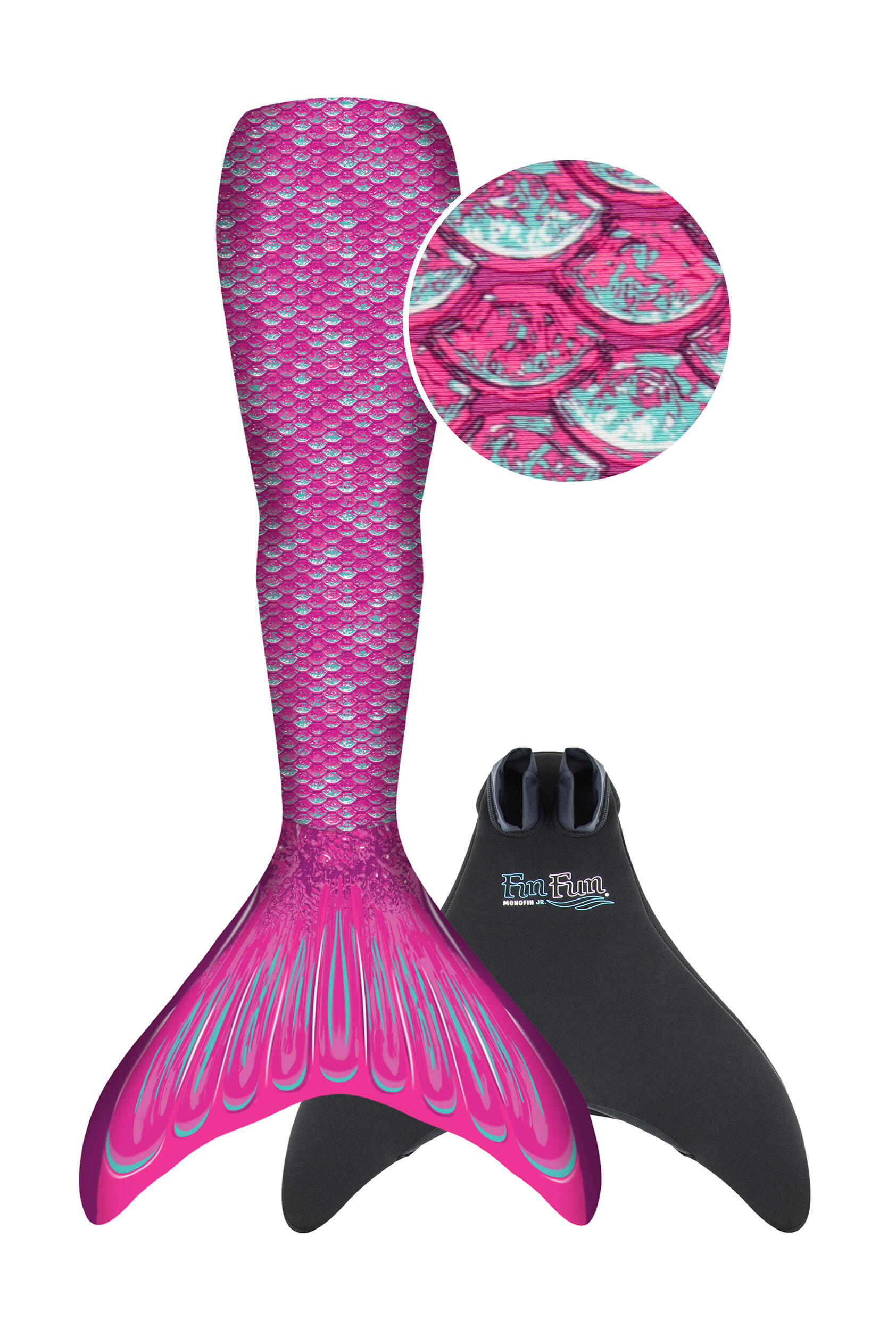 Fin Fun Meerjungfrauenflosse "Mermaidens" Pink für Kinder 1/8