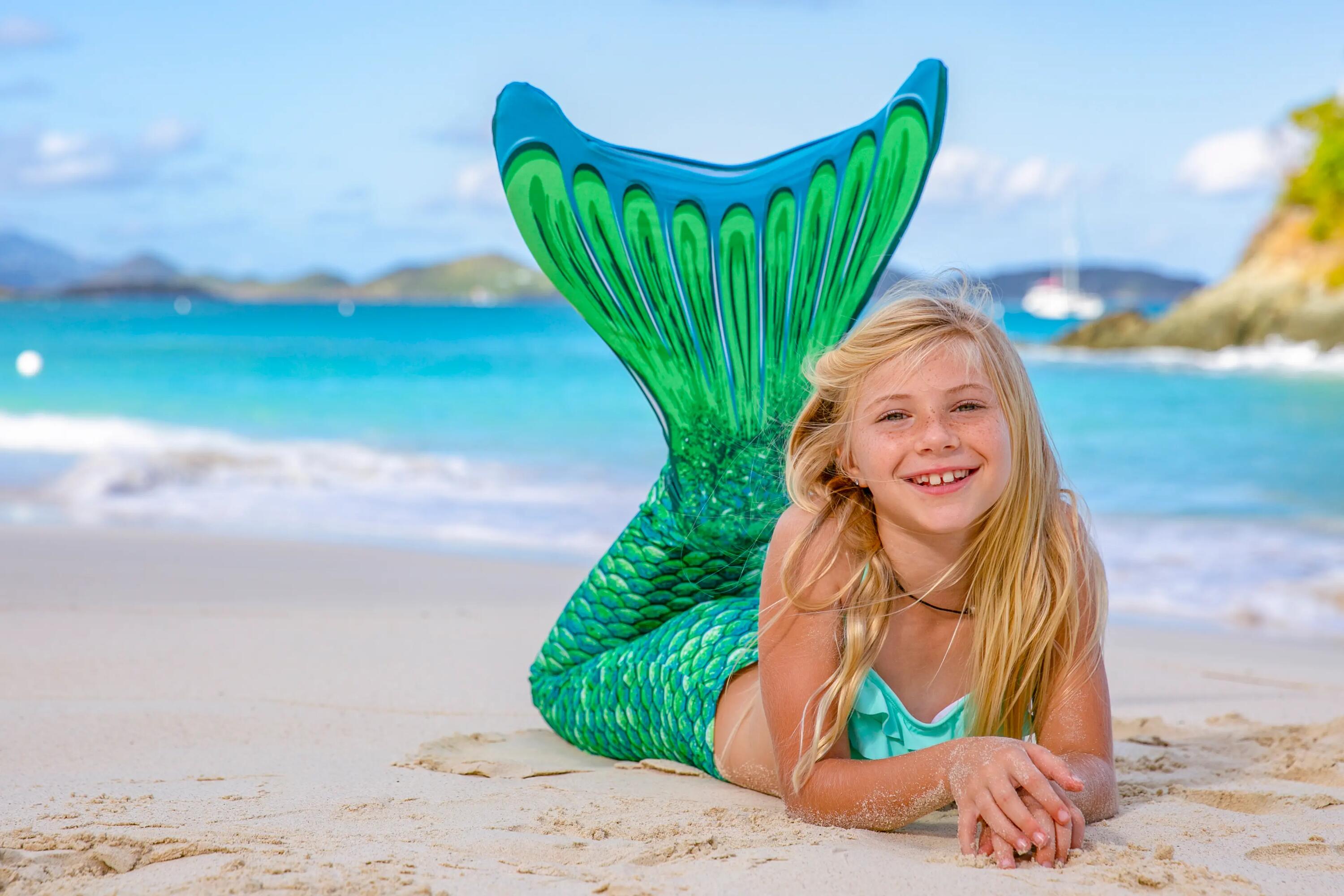 Fin Fun Mermaid Fin  Sirenes » Vert pour les enfants 5/8