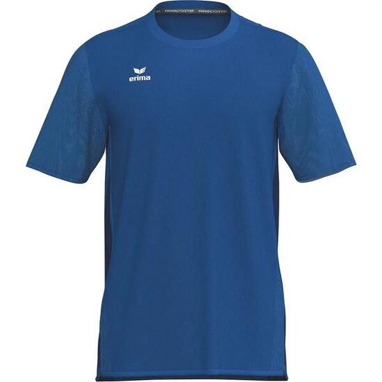 T-shirt Erima fonctionnel, manches courtes, col rond, bleu