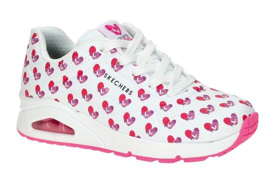 Skechers Uno Schuhe Sneakers weiß pink Herzen 190006