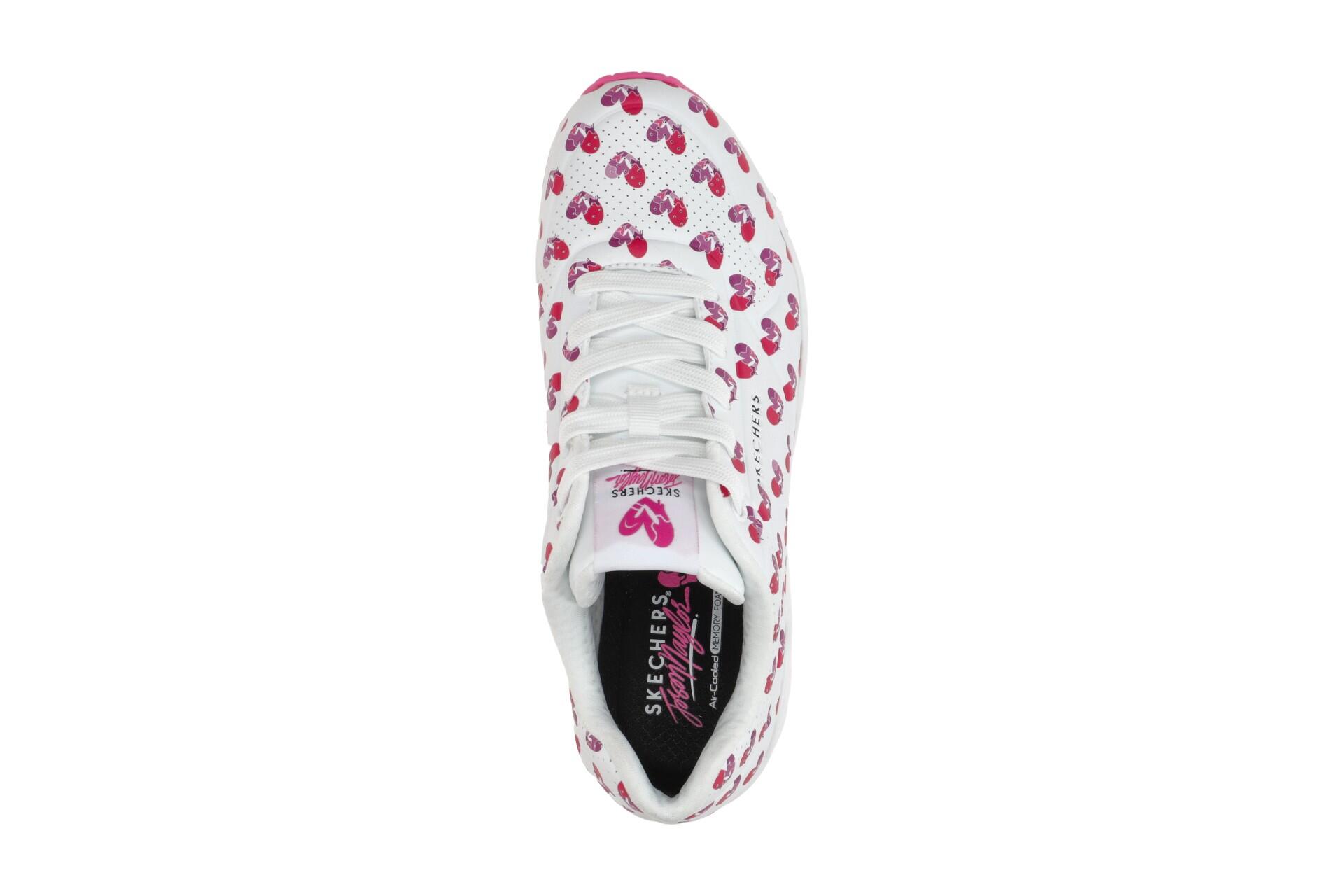 Skechers Uno Schuhe Sneakers weiß pink Herzen 190006 6/7