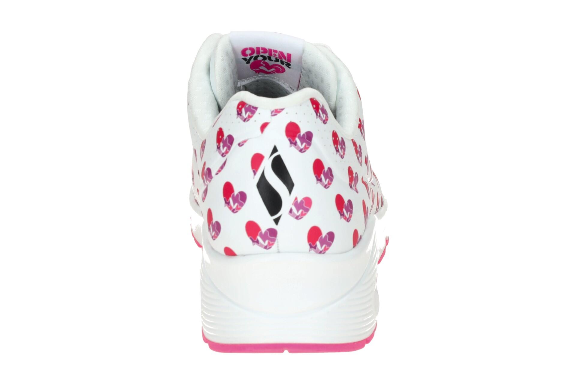 Skechers Uno Schuhe Sneakers weiß pink Herzen 190006 5/7