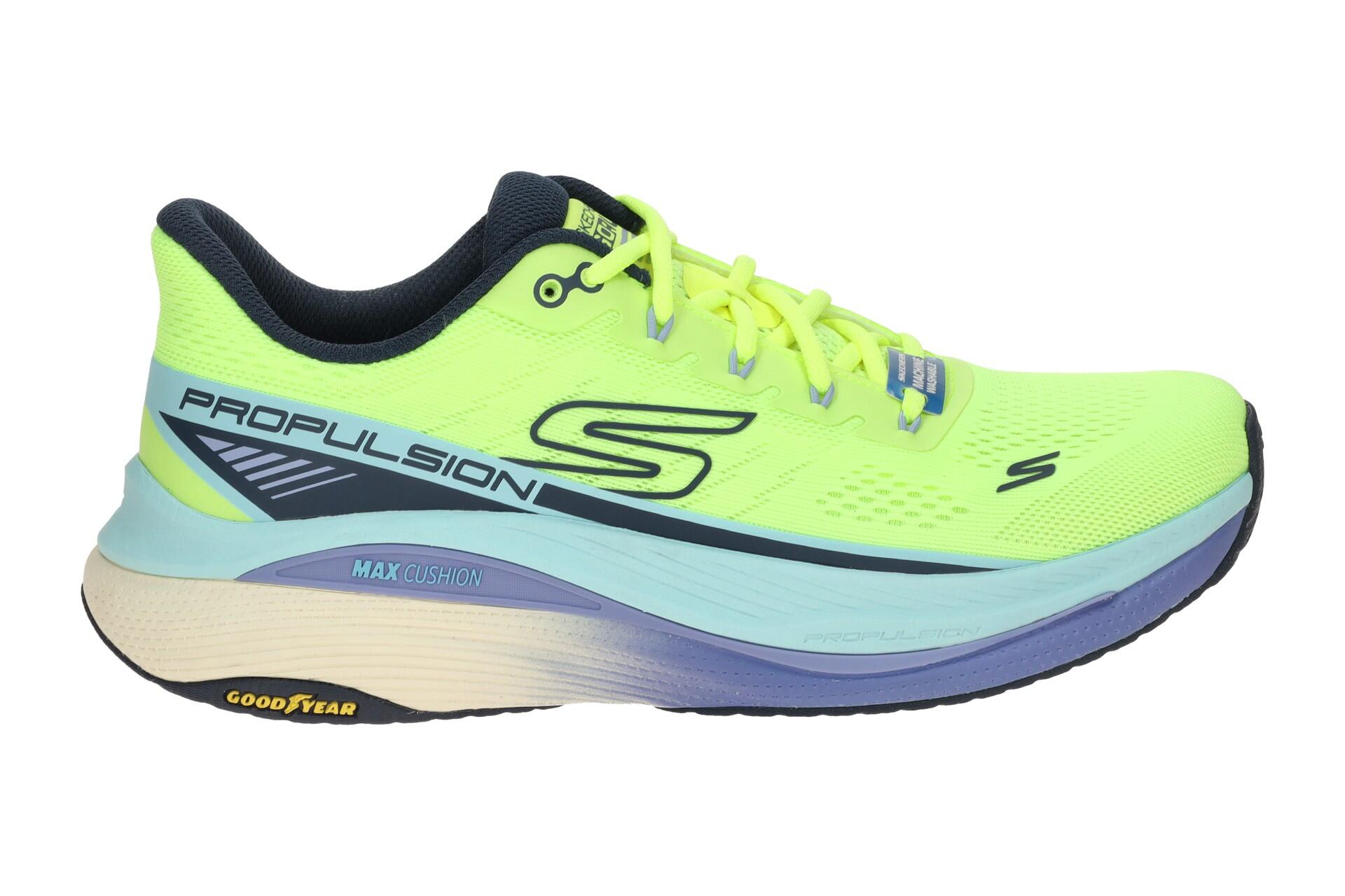 Skechers MAX CUSHIONING Schuhe gelb blau Damen Sportschuhe 128901 2/7