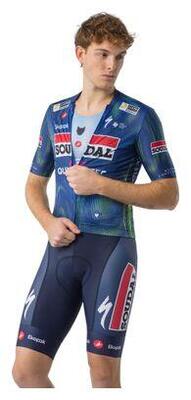 Korte fietsbroek met bretels castelli competizione 2 soudal quickstep blauw here